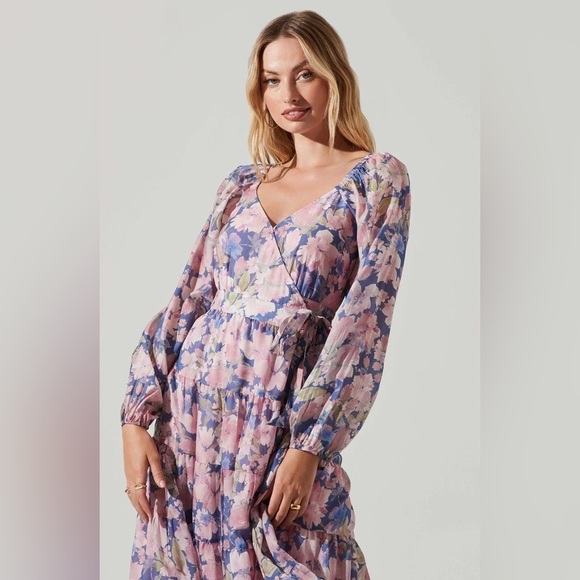 ASTR the Label x Free People Jannina Wrap Dress Sz M NEW MINI LENGTH - Picture 5 of 5